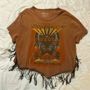 The Vinyl Icons Journey cropped t-shirt with metal fringe